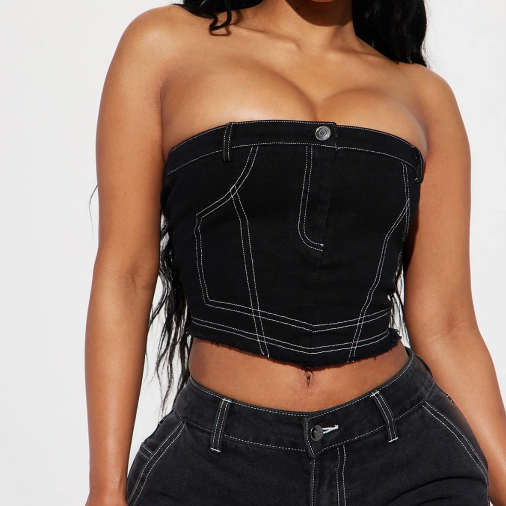 Denim Lover Tube Top - Black